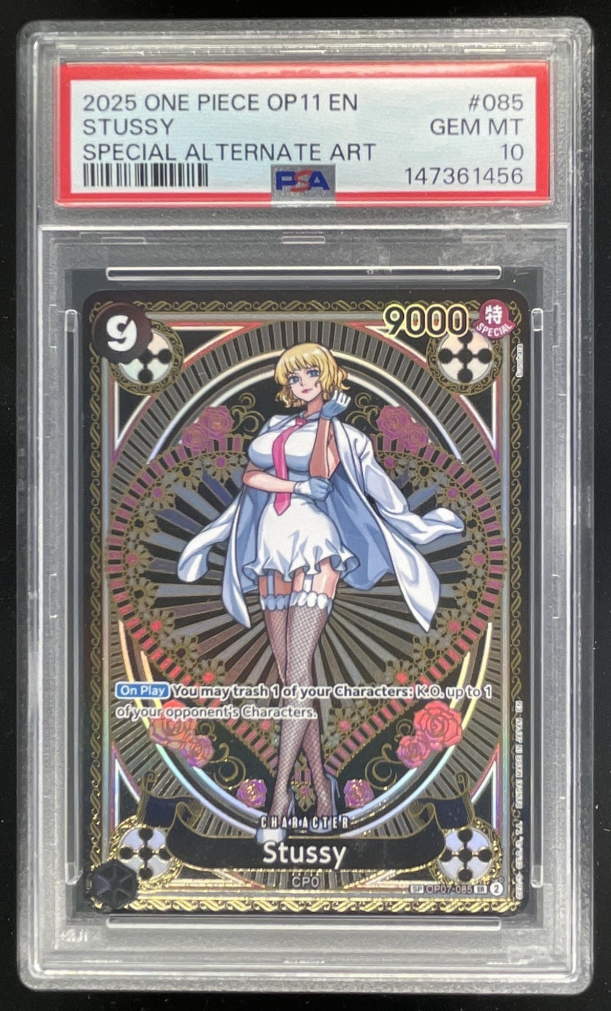 2025 One Piece OP11 EN #085 Stussy Special Alternate Art PSA 10