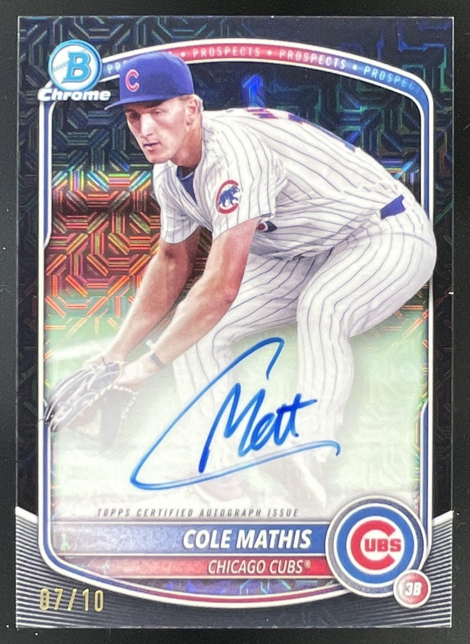 2025 Bowman Chrome Prospect Mega Box Black Refractors #CM Cole