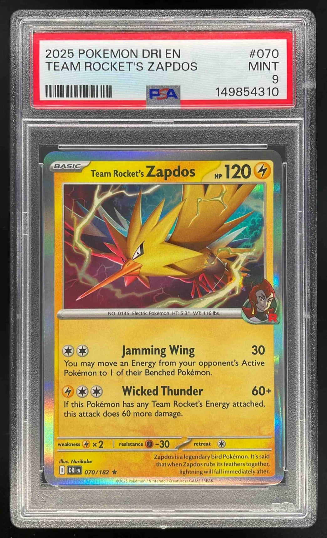 2025 Pokemon Destined Rivals Promos #070 Team Rocket's Zapdos Cosmos H –  Burbank Cards