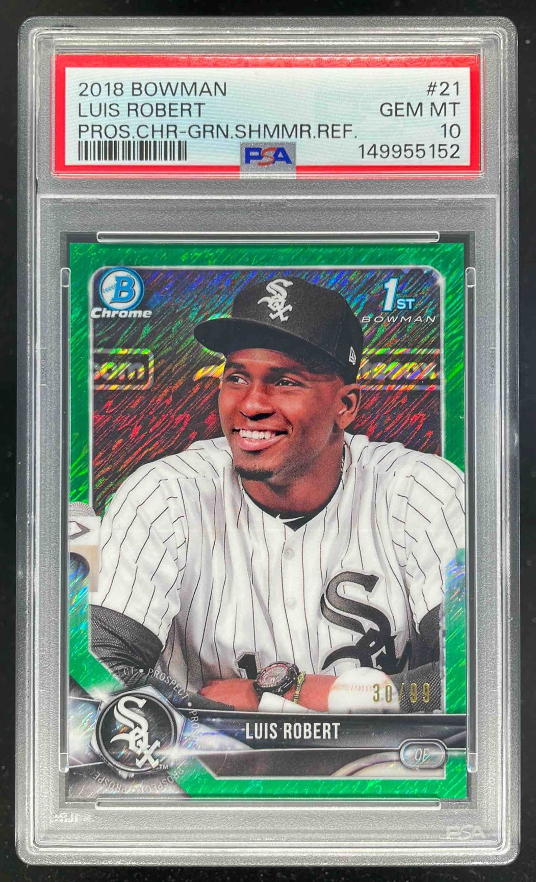 2018 Bowman Chrome Prospects Green Shimmer #BCP21 Luis Robert /99