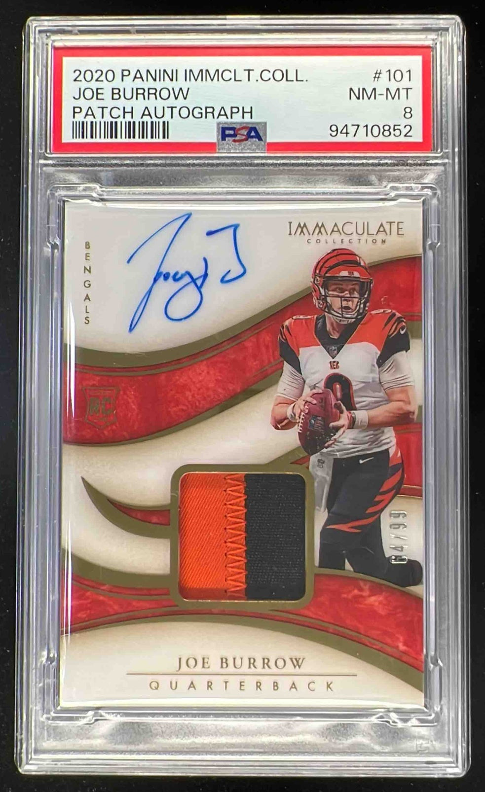 2020 Panini Immaculate Collection #101 Joe Burrow Autograph RC