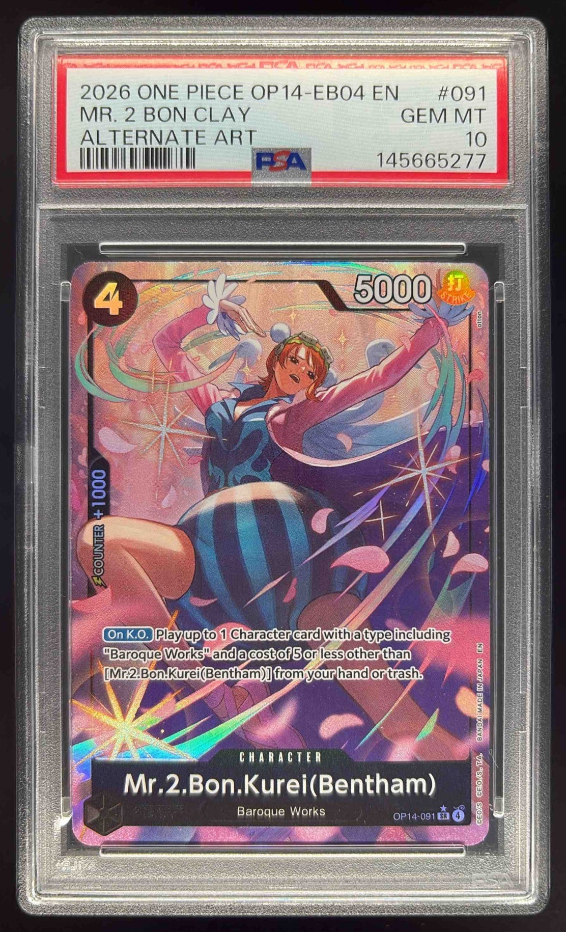 PSA10 #091 Mr. 2 ボン・クレー6078 2026 One Piece OP14 EB04 EN #091 Mr. 2 Bon Clay Alternate Art PSA