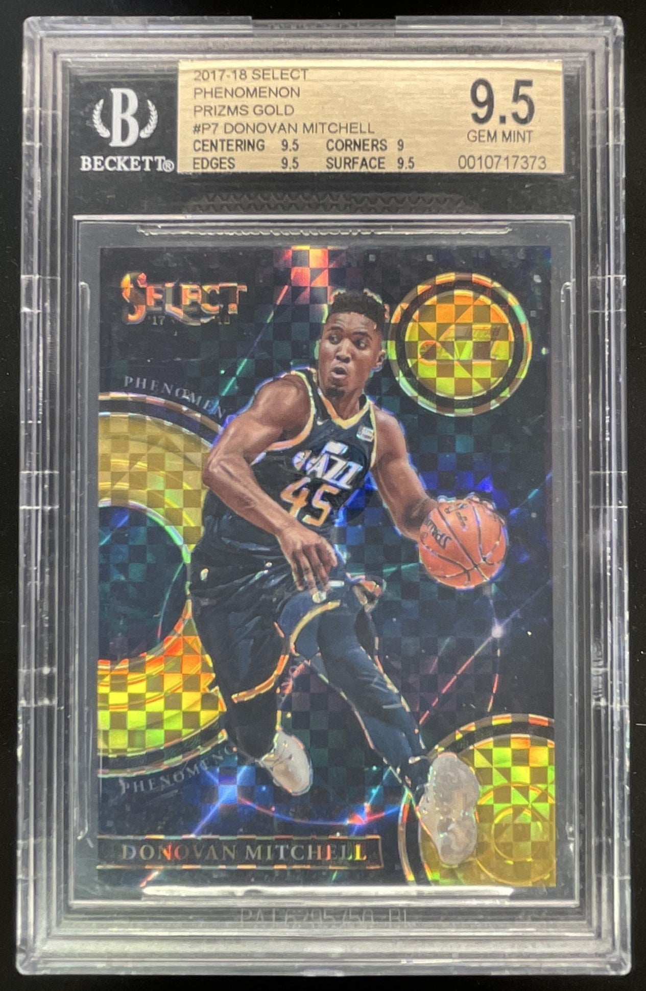2017-18 Panini Select Phenomenon Gold #P-7 Donovan Mitchell RC /10