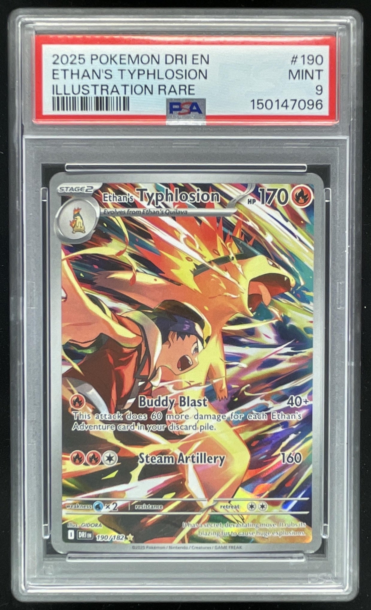 2025 Pokemon Destined Rivals #190/182 Ethan's Typhlosion PSA 9