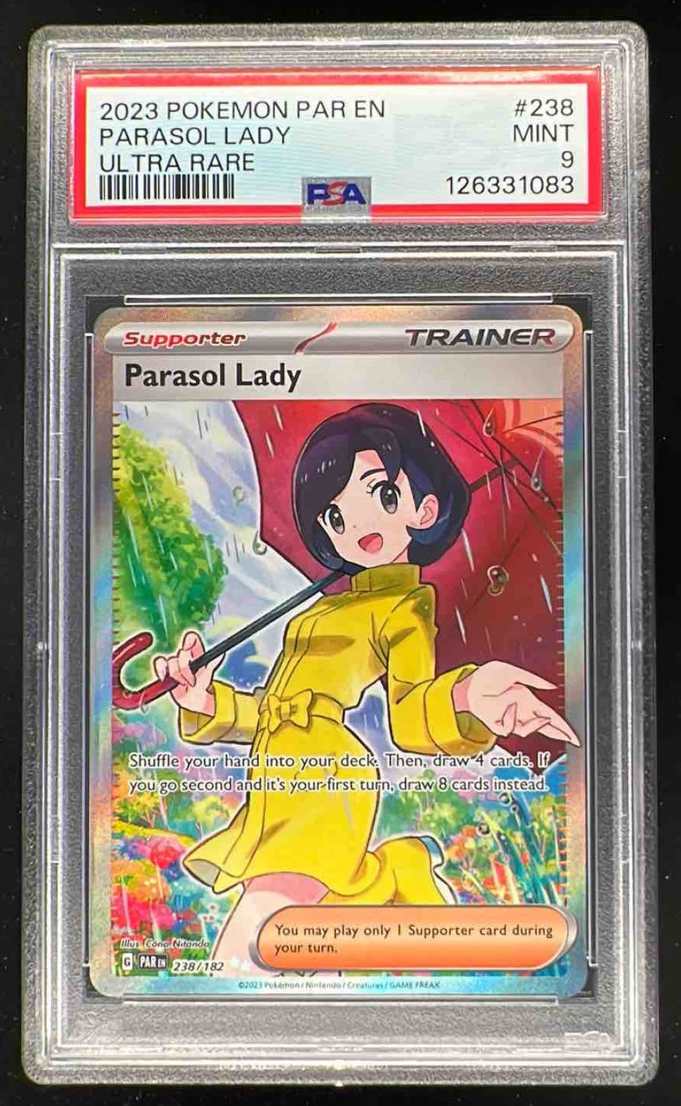 2023 Pokemon SV Paradox Rift - PAR EN #238/182 Parasol Lady PSA 9