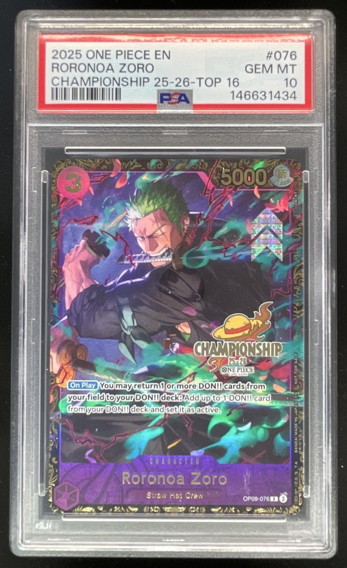 2025 One Piece EN Championship 2025-26 Top 16 #076 Roronoa Zoro
