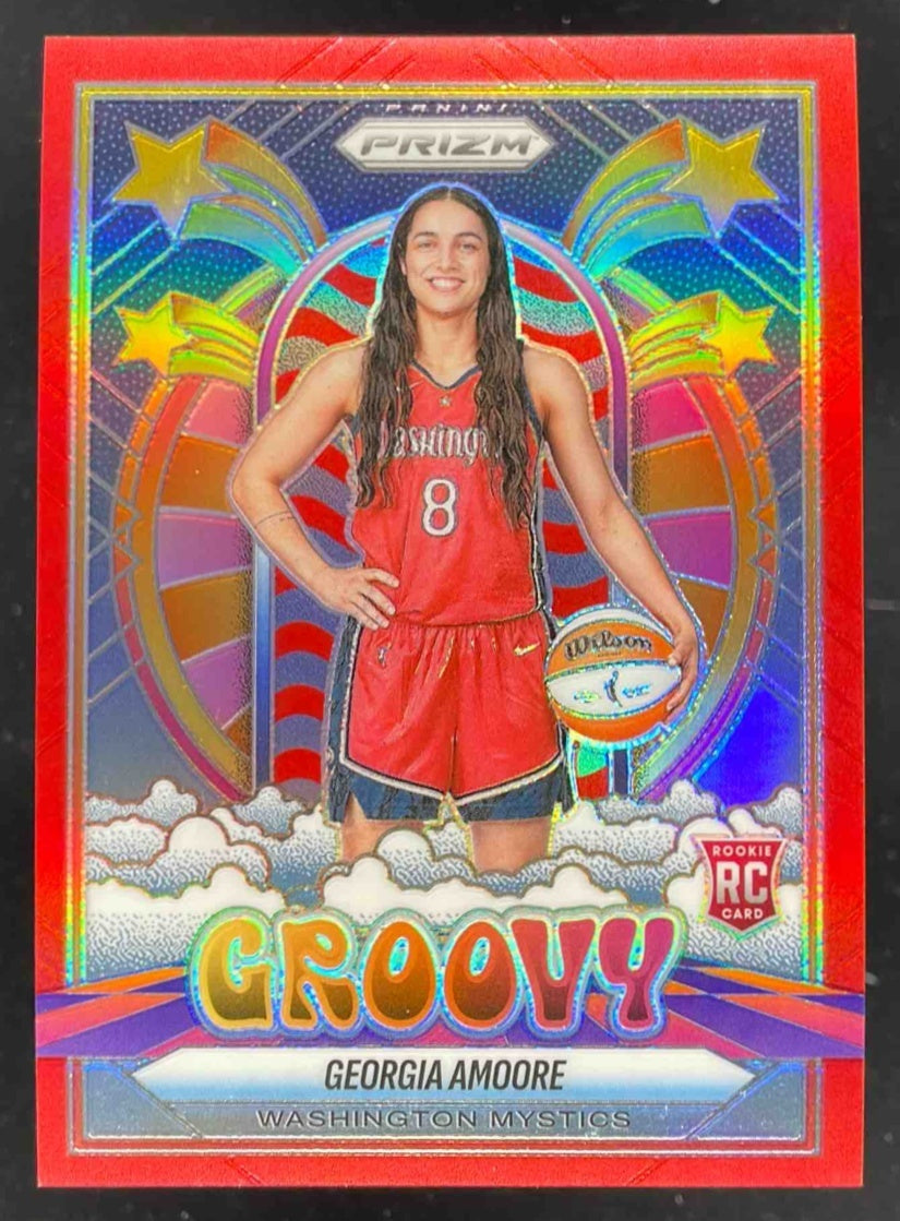 2025 Panini WNBA Prizm Groovy Red Prizm #3 Georgia Amoore /99