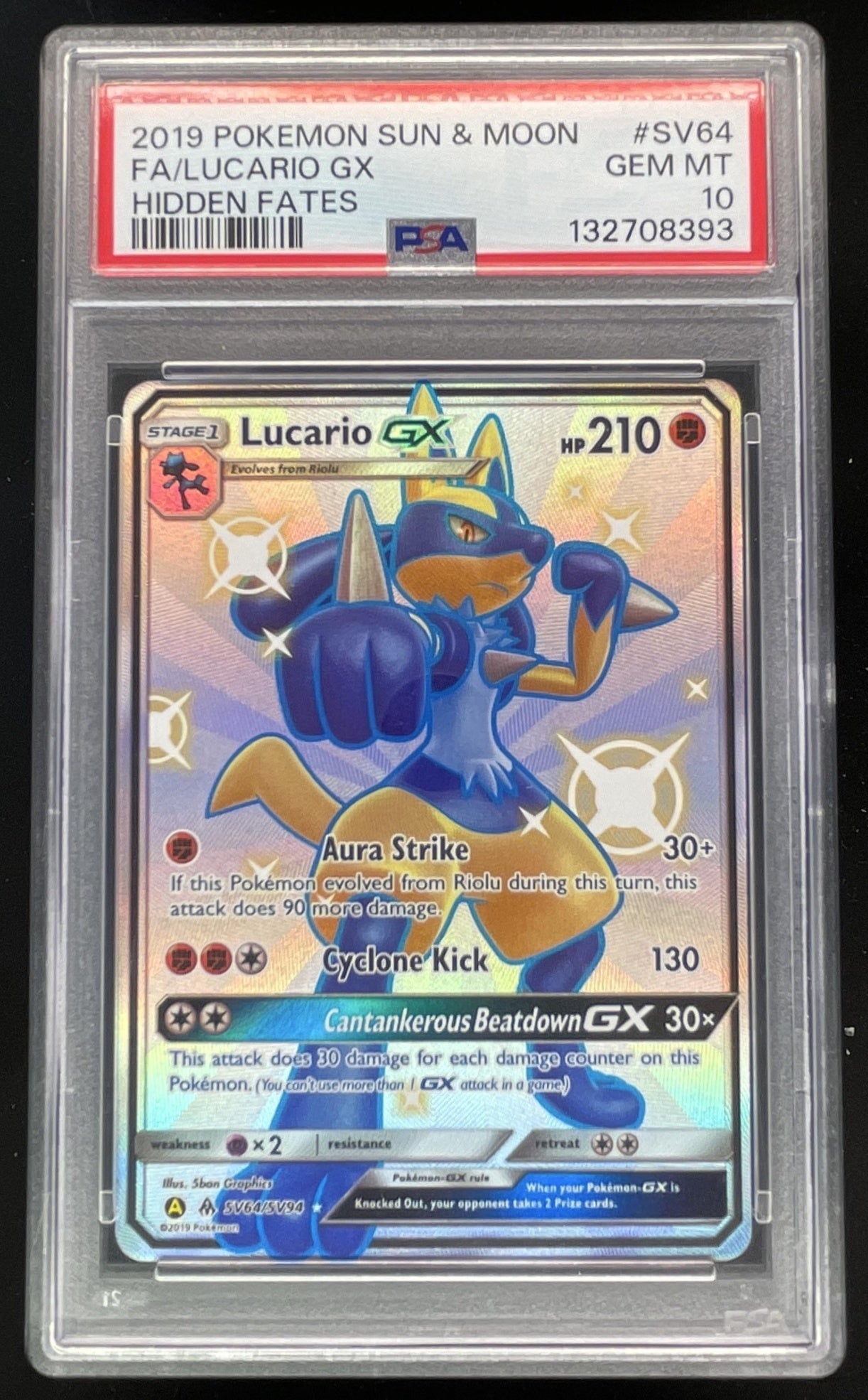 hidden fates shiny pokemon cards 2019 Pokemon SM Hidden Fates Shiny Vault #SV64/SV94 Lucario GX PSA 10 –  Burbank Cards