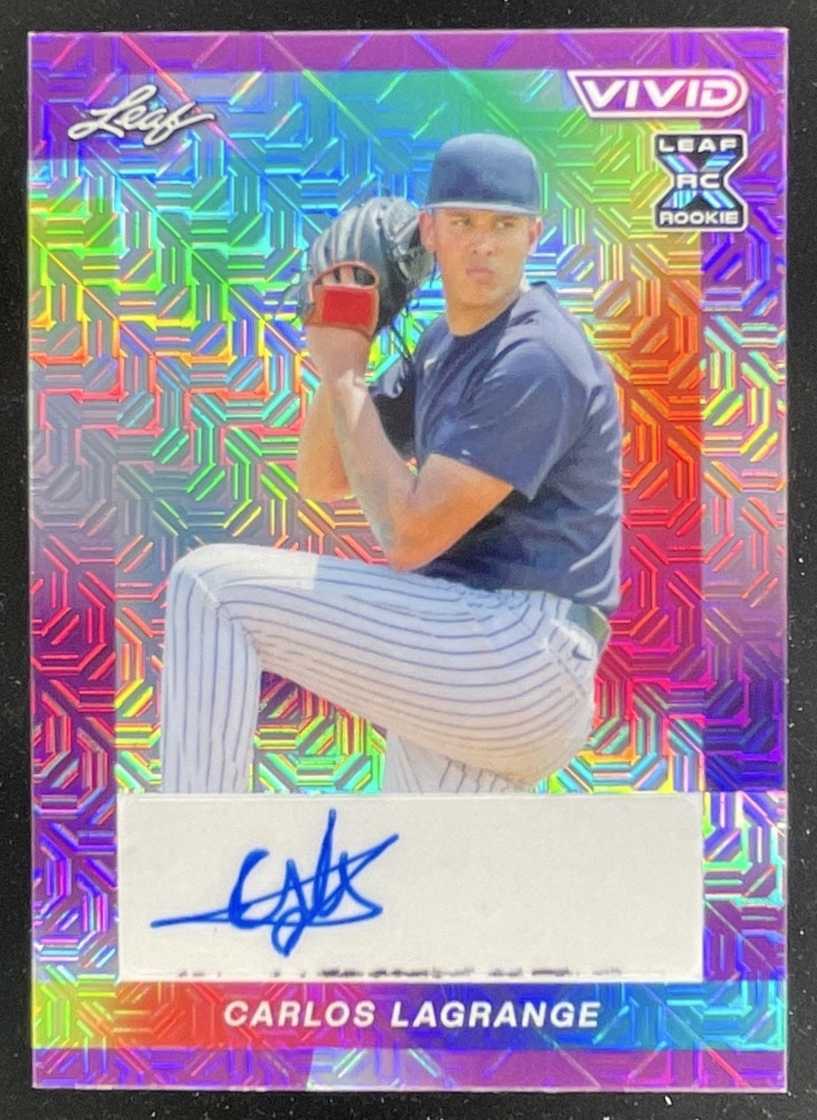 2023 Leaf Vivid Auto Mojo Purple #BA-CL1 Carlos Lagrange Autograph