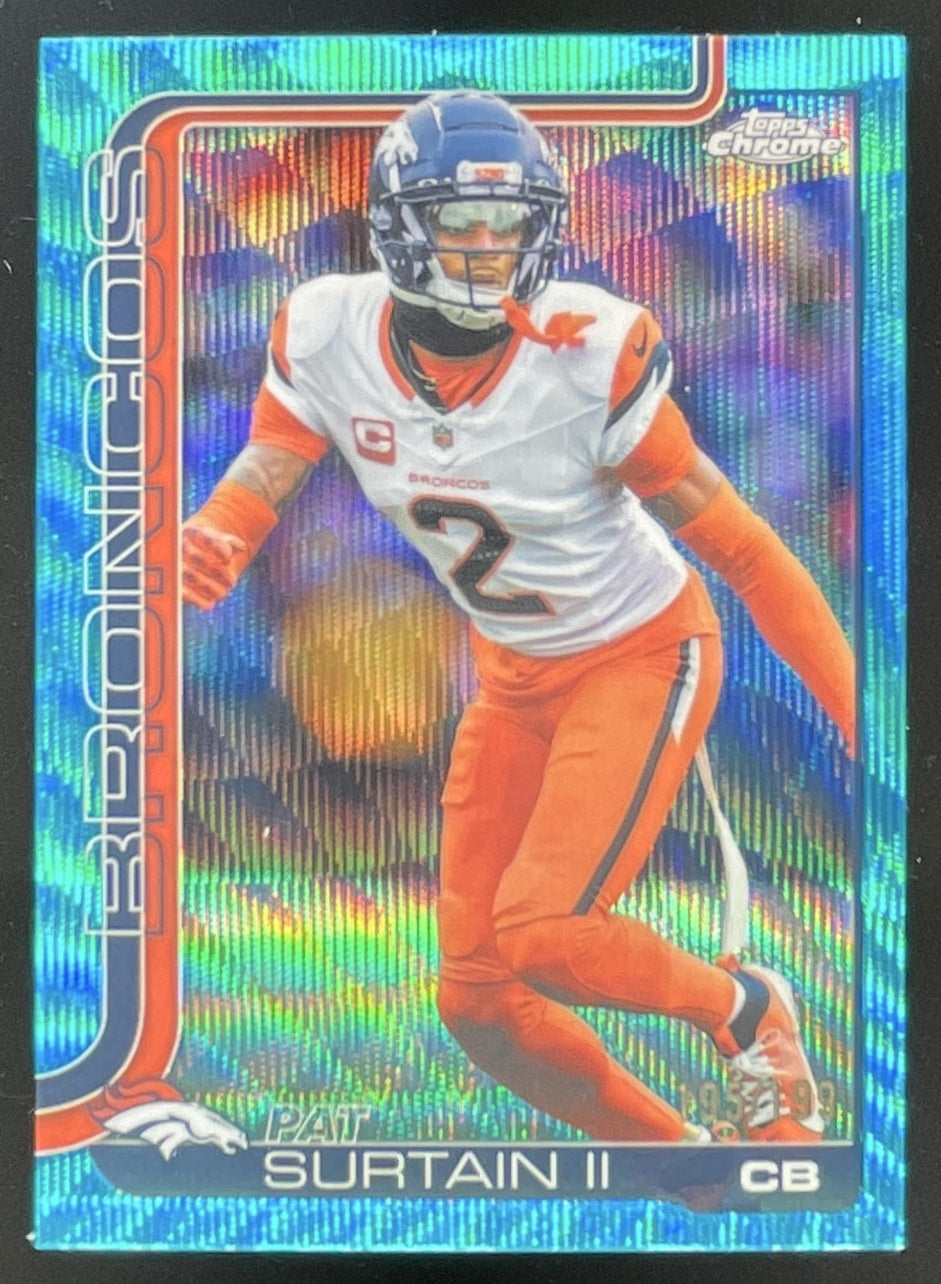 2025 Topps Chrome Aqua Wave Refractor #93 Pat Surtain II /199