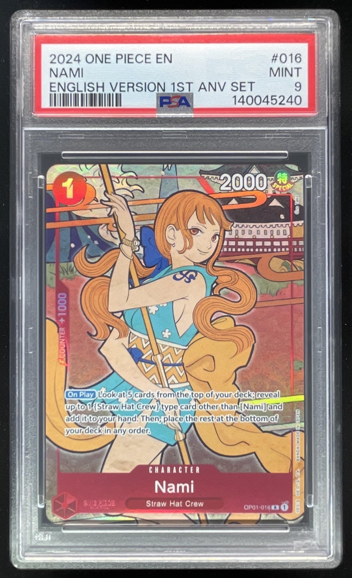 2024 One Piece EN English Version 1st Anniversary Set #016 Nami PSA 9 –  Burbank Cards