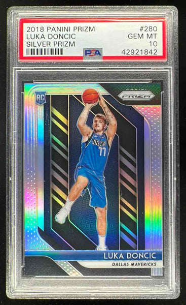 2018-19 Panini Prizm Prizms Silver #280 Luka Doncic RC PSA 10