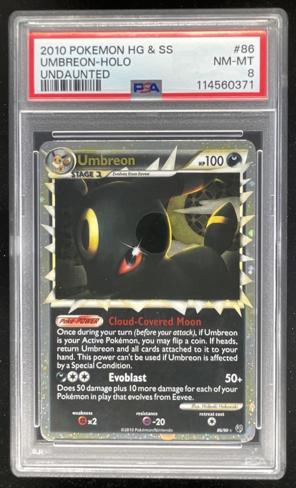 2010 Pokemon HeartGold & SoulSilver Undaunted #86/90 Umbreon PSA 8 –  Burbank Cards