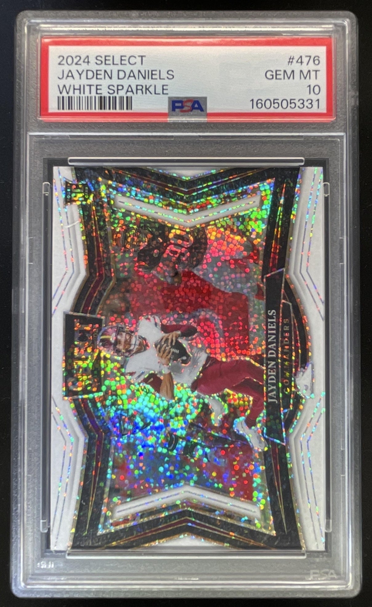 2024 Panini Select Field White Sparkle #476 Jayden Daniels RC PSA