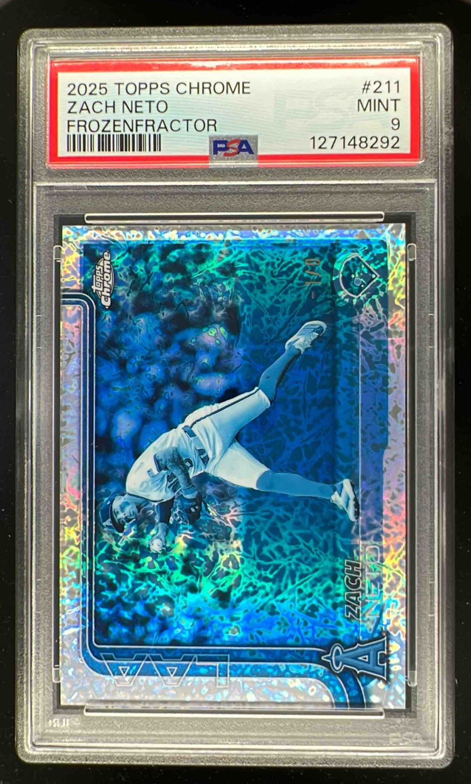 2025 Topps Chrome FrozenFractor #211 Zach Neto PSA 9 – Burbank Cards