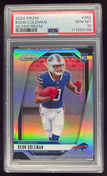 2024 Panini Prizm Silver Prizm #362 Keon Coleman RC PSA 10