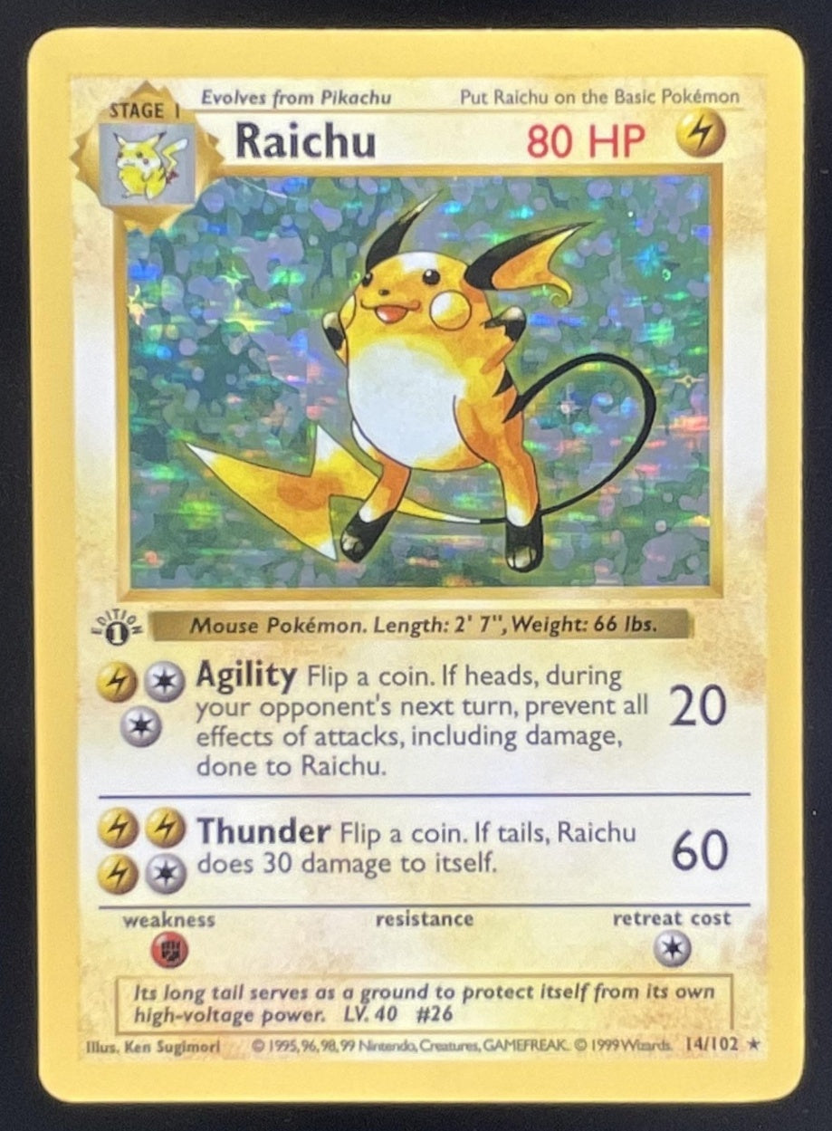 are all 1st edition pokemon cards shadowless 1999 Pokemon Shadowless 1st Edition Set #14/102 Raichu Holo – Burbank Cards