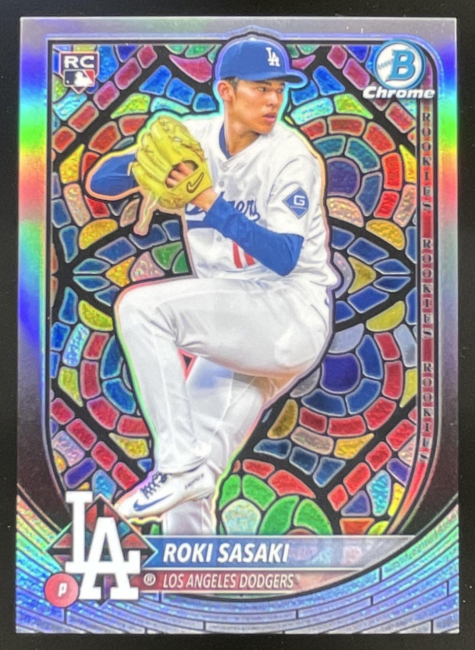 【12月】クロム 2025 Bowman Chrome Etched In Glass Variation #12 Roki Sasaki RC