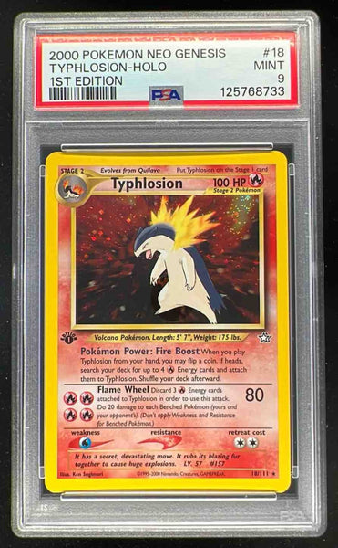 2000 Pokemon Neo Genesis 1st Edition #18/111 Typhlosion Holo PSA 9