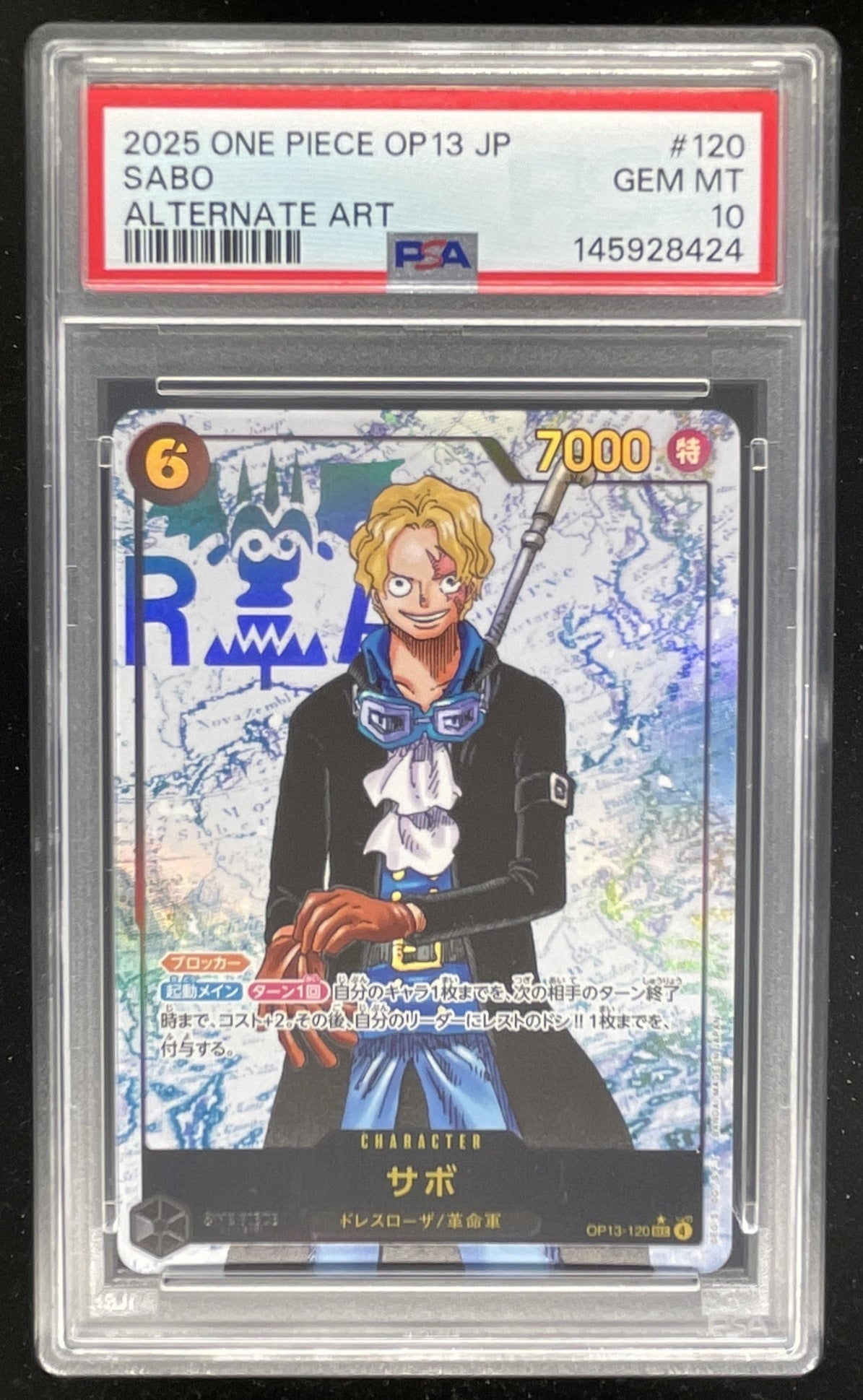 2025 One Piece OP13 Japanese #120 Sabo Alternate Art PSA 10