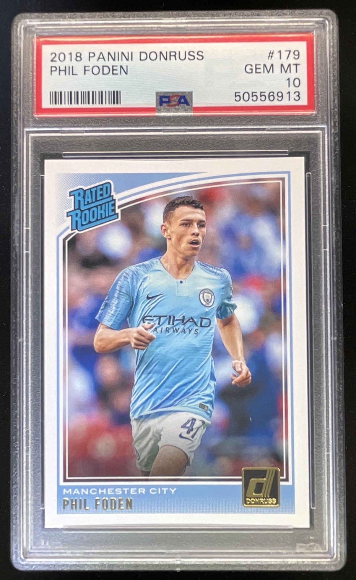 2018 Panini Donruss #179 Phil Foden RC Rated Rookie PSA 10