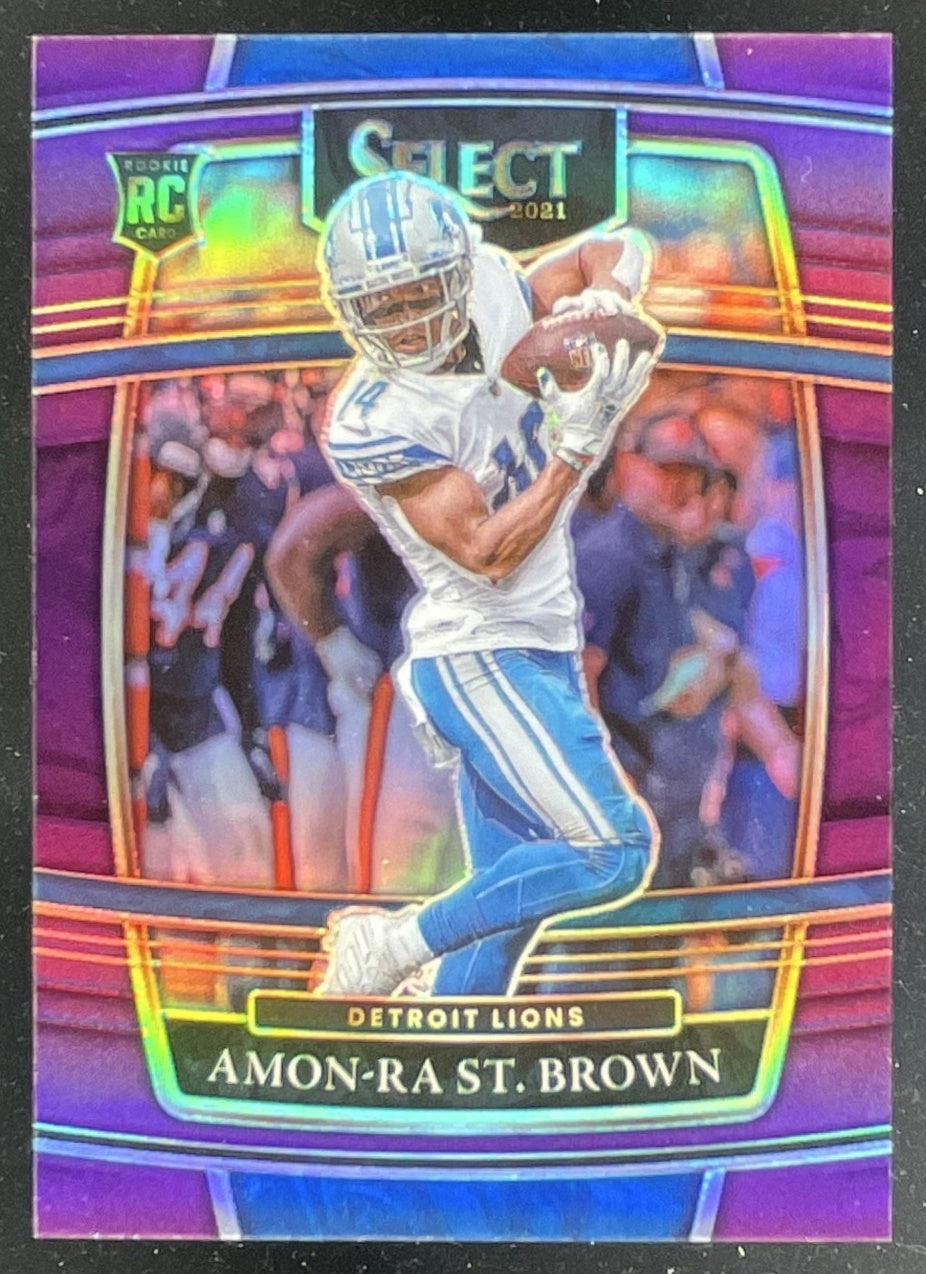 Robbyトレーディングカード 2021 Panini Select Purple Prizm #73 Amon-Ra St. Brown RC Concourse