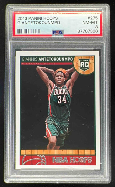 2013-14 Panini Hoops #275 Giannis Antetokounmpo RC PSA 8 – Burbank