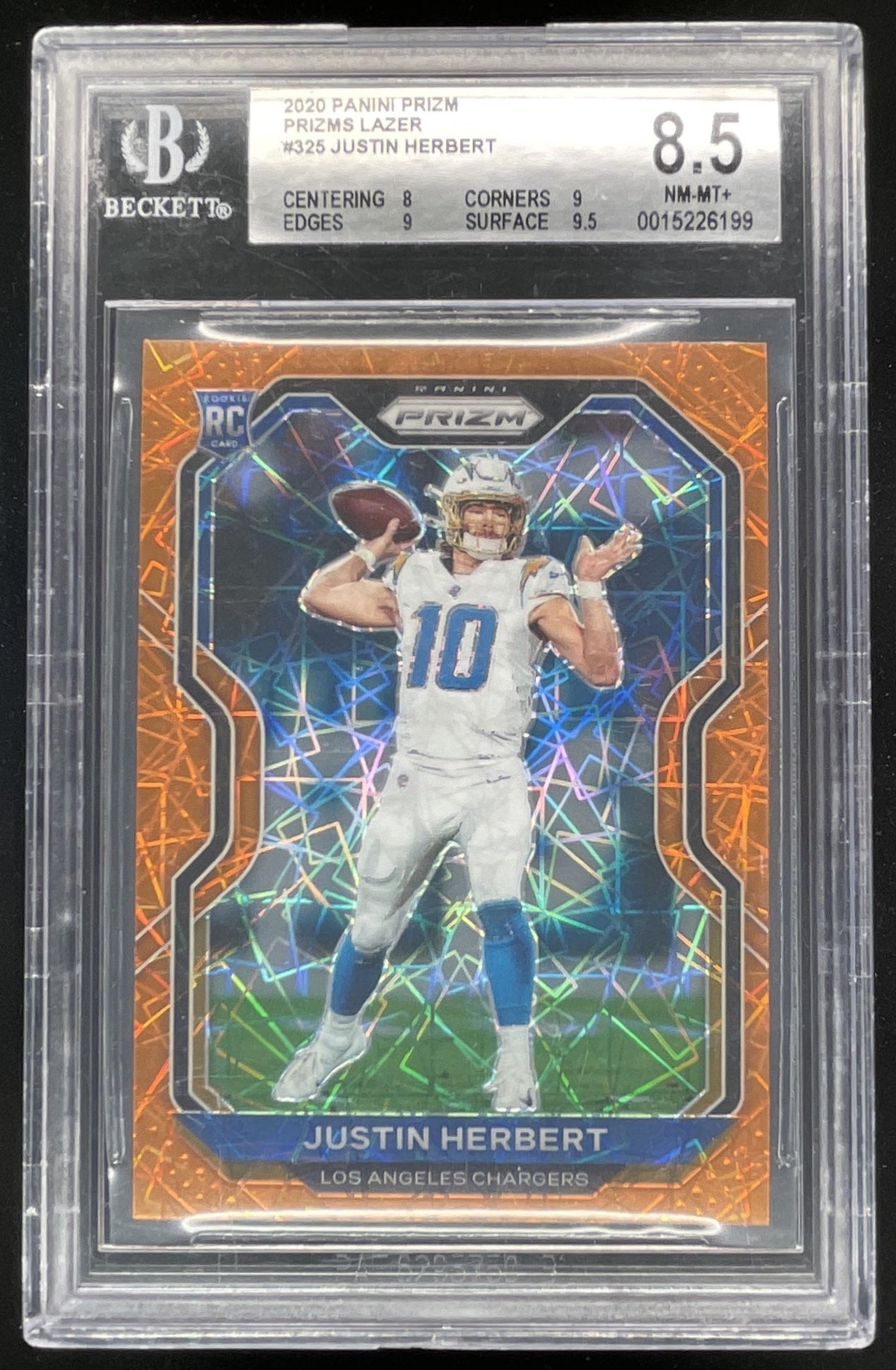 2020 Panini Prizm Lazer #325 Justin Herbert RC BGS 8.5 – Burbank Cards