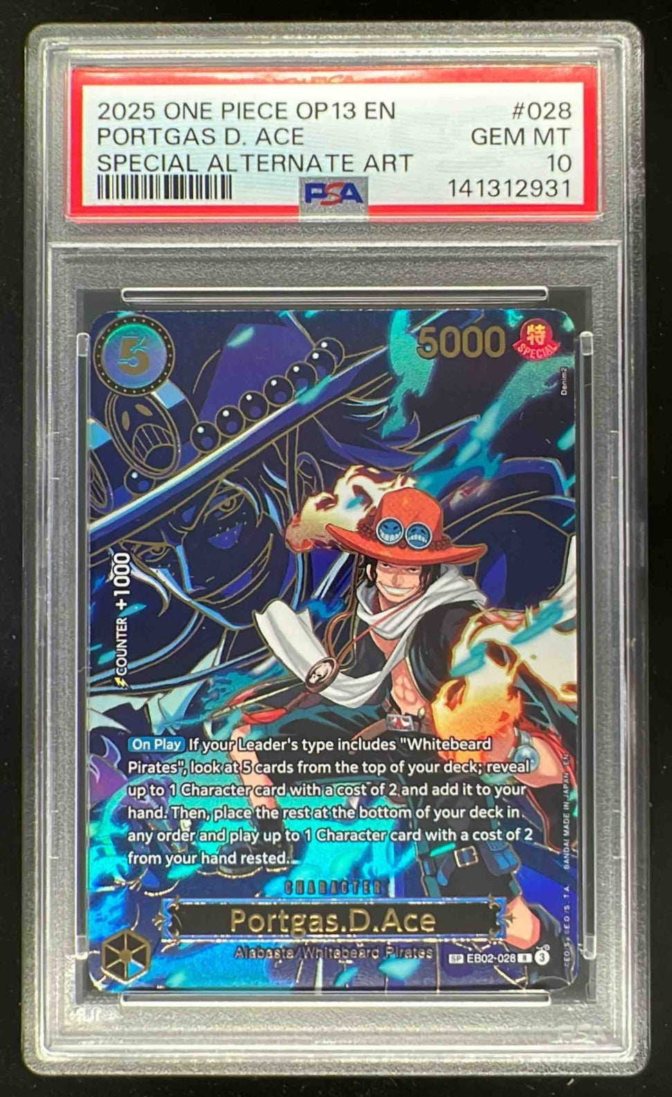 2025 One Piece OP13 EN Special Alternate Art #028 Portgas D Ace PSA 10 –  Burbank Cards
