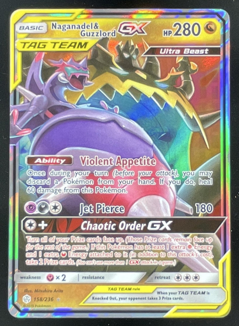 2019 Pokemon Sun Moon Cosmic Eclipse #158/236 Naganadel & Guzzlord Tag –  Burbank Cards