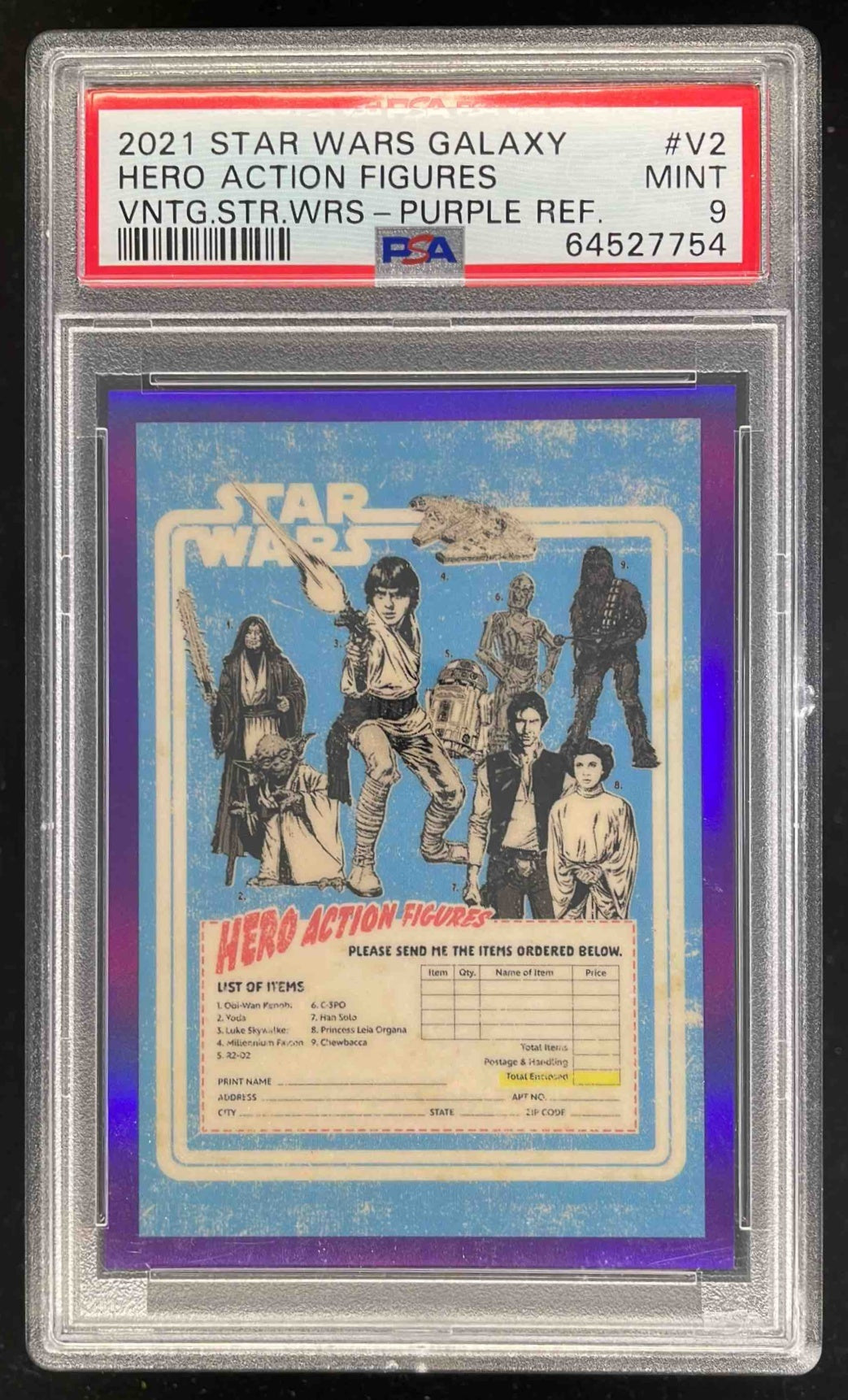 2021 Topps Chrome Star Wars Vintage Purple Hero Action Figures /50