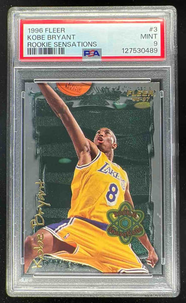 1996-97 Fleer Rookie Sensations #3 Kobe Bryant RC PSA 9 – Burbank