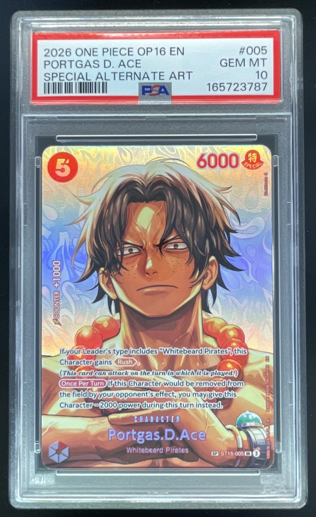 Piece One The PSA10 OP16 PORTGAS D. ACE ALTERNATE エース