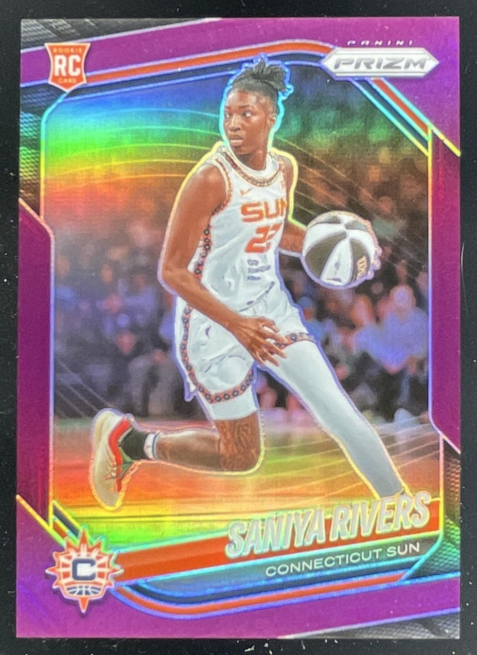 2025 Panini WNBA Prizm Purple Prizm #131 Saniya Rivers RC /149