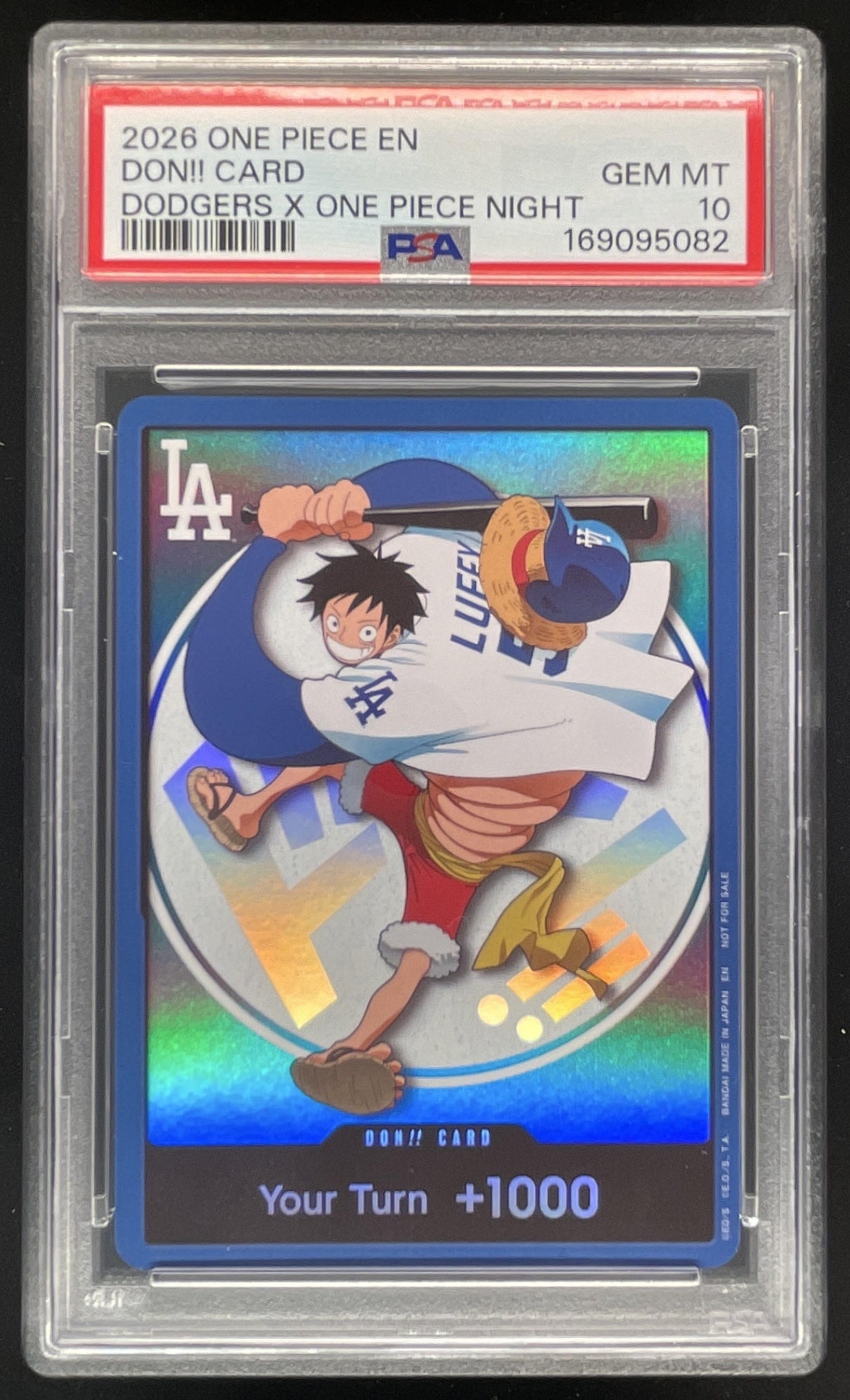 2026 One Piece Monkey D. Luffy x Dodgers Promo #NNO DON!! Card PSA