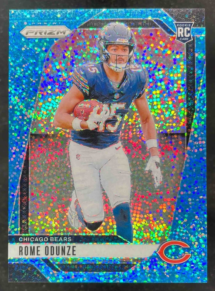 2024 Panini Prizm Blue Sparkle Prizm #385 Rome Odunze RC /96