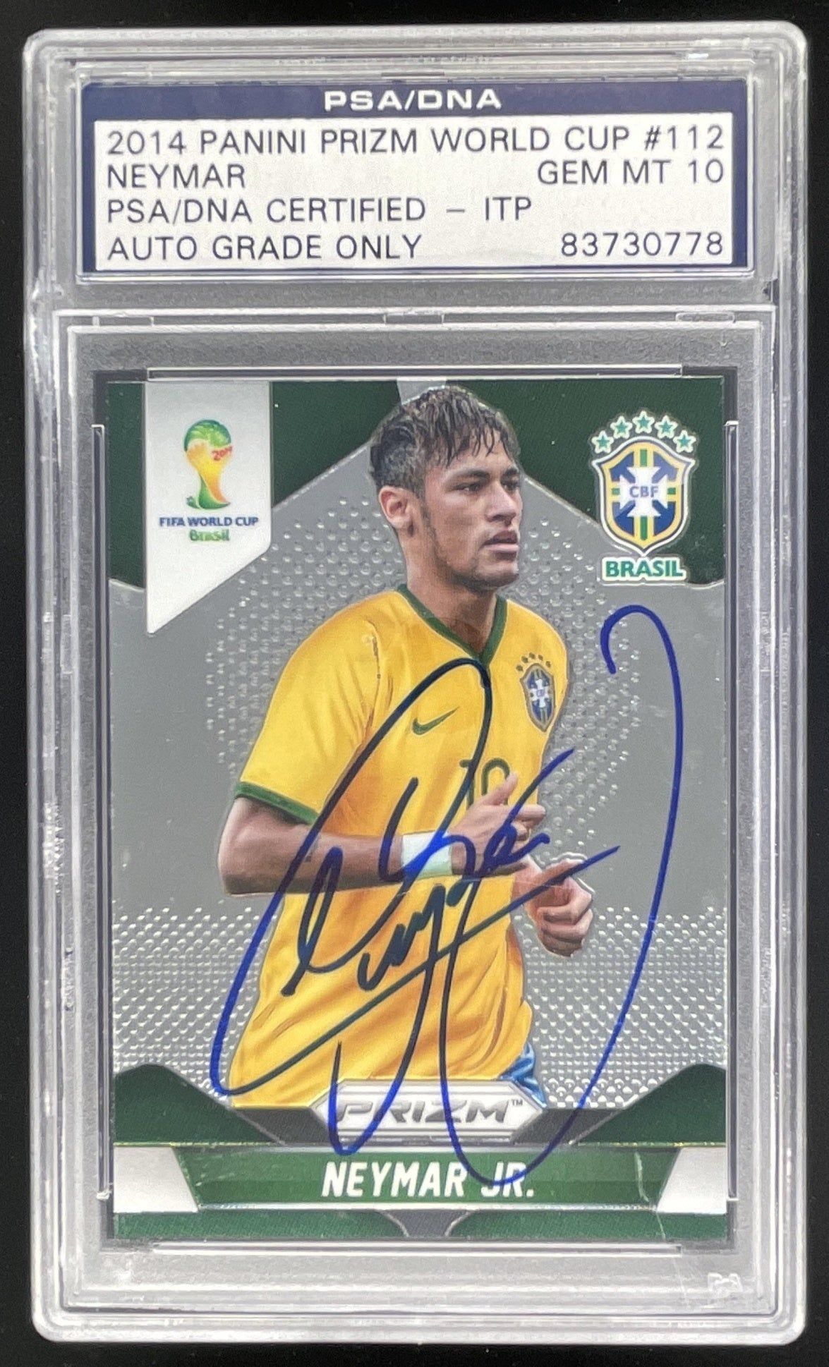 スポーツ選手 panini prizm world cup Neymar Jr auto 2014 Panini Prizm FIFA World Cup Brazil #112 Neymar Jr. Auto PSA
