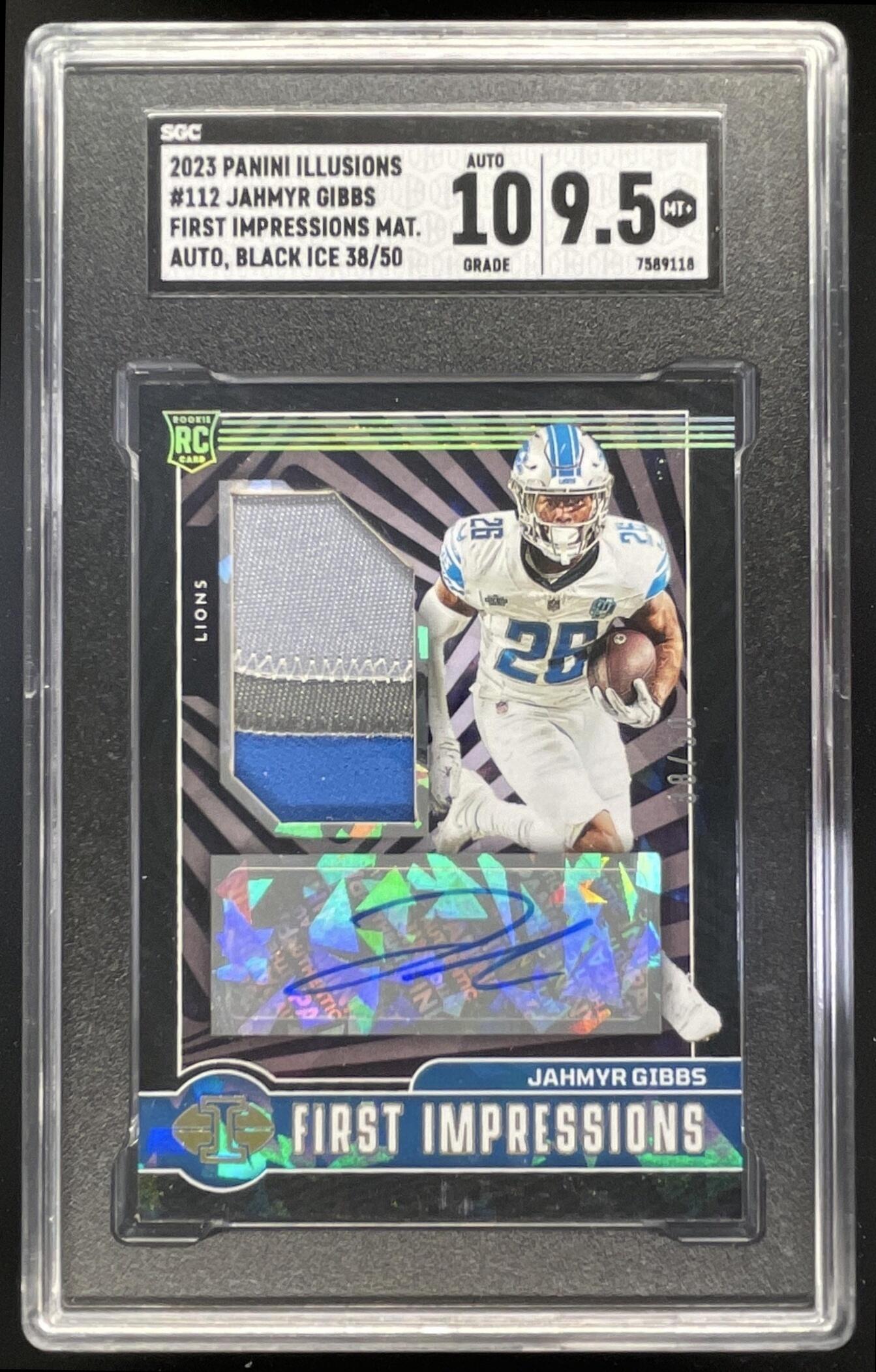 2023 Illusions First Impressions Black Ice FOTL Jahmyr Gibbs RC