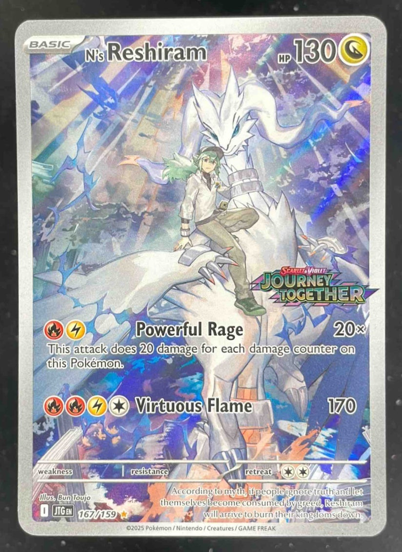 2025 Pokemon Journey Together Promo Cards #167/159 N's Reshiram – Burbank  Cards