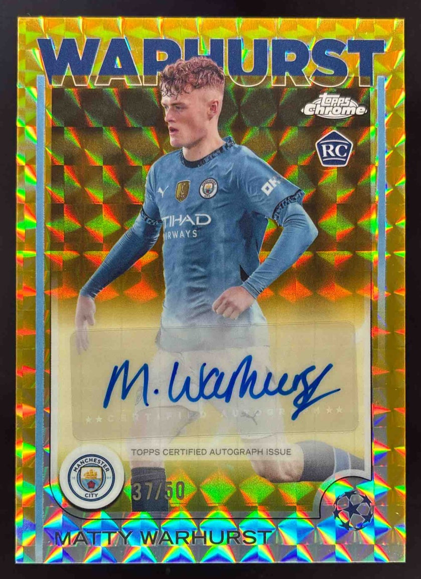 2024-25 Topps Chrome UEFA Autographs Gold Geometric Matty Warhurst