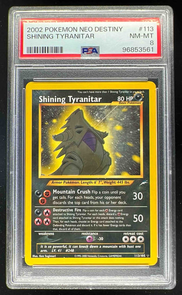 2002 Pokemon Neo Destiny #113/105 Shining Tyranitar Holo PSA 8