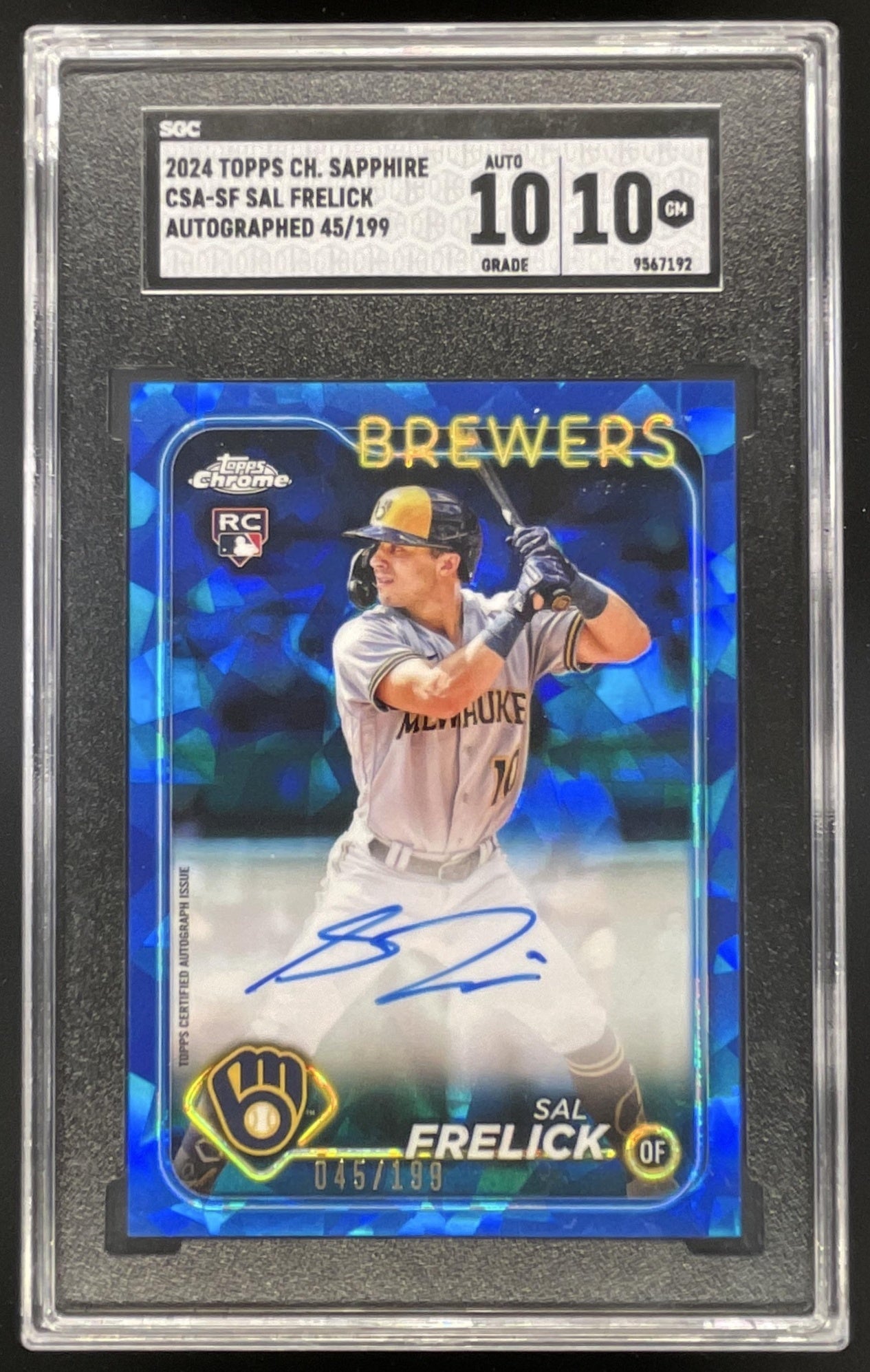 2024 Topps Chrome Sapphire Chrome #CSA-SF Sal Frelick RC Auto /199