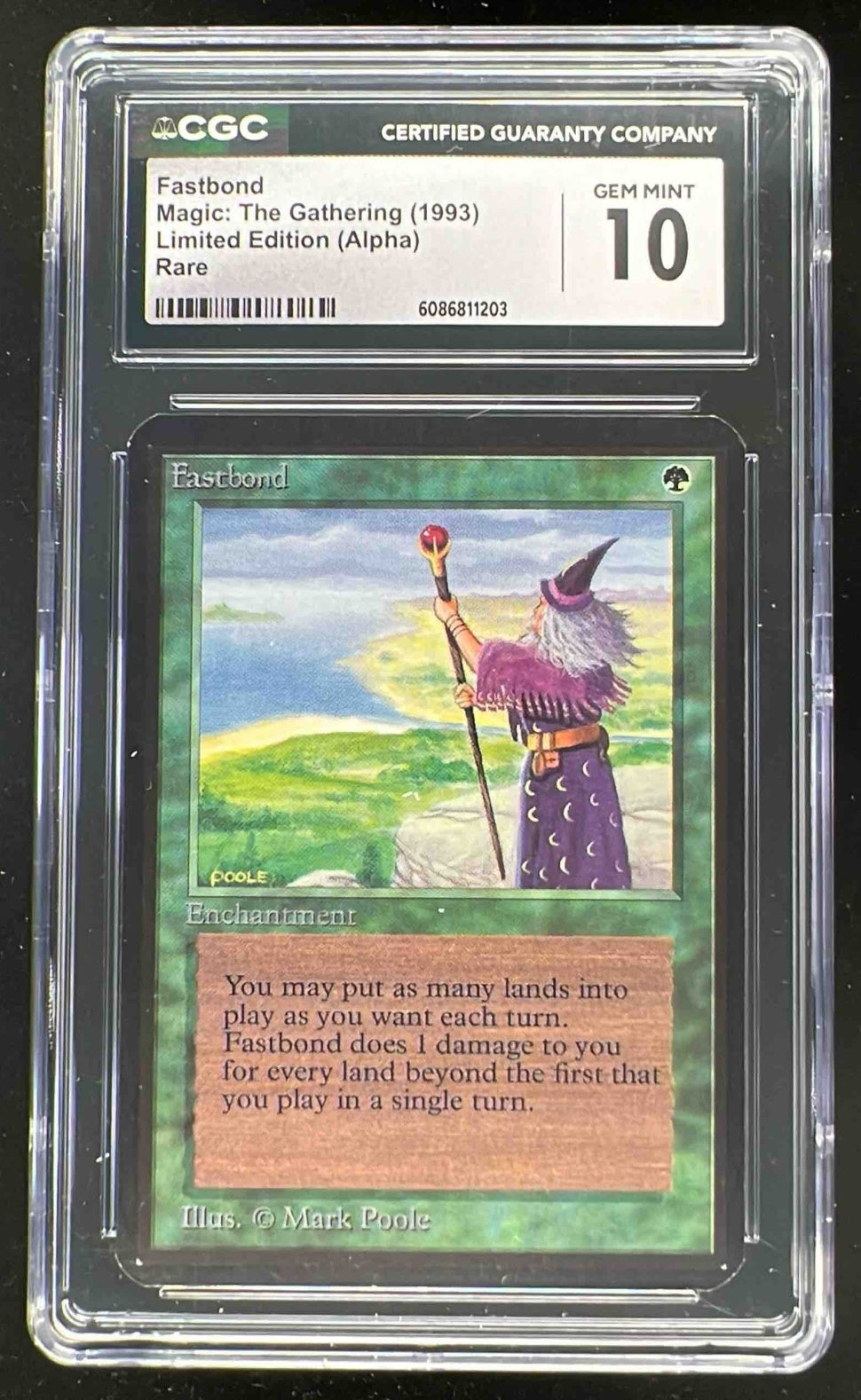1993 Magic the Gathering Limited Edition Rare Alpha Fastbond CGC
