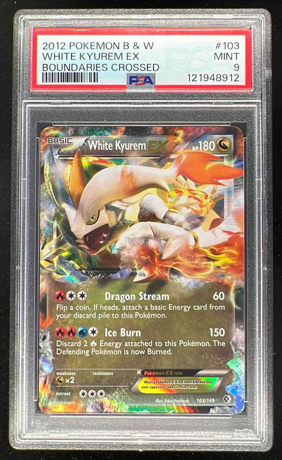 2012 Pokemon Black & White Boundaries Crossed White Kyurem EX Boundaries Crossed PSA 9 #103