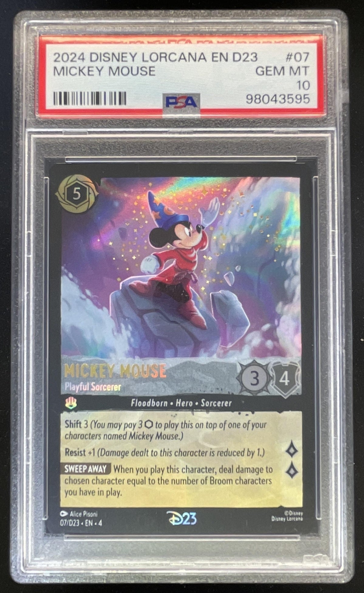 2024 Disney Lorcana EN D23 #07 Mickey Mouse PSA 10 – Burbank Cards