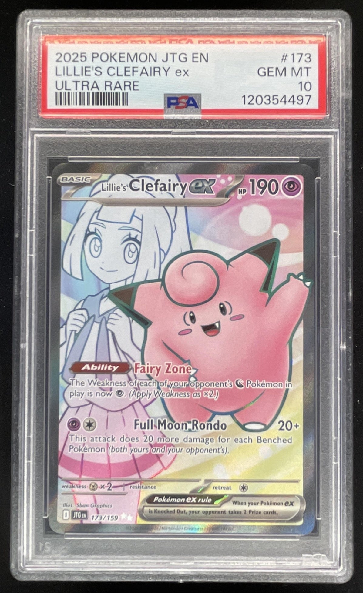 2025 Pokemon Journey Together #173/159 Lillie's Clefairy ex PSA 10