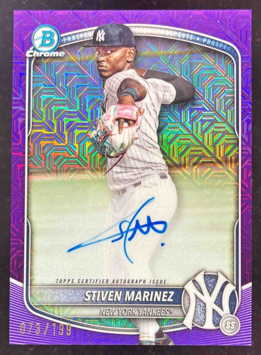 2025 Bowman Chrome Mega Box Purple Mojo #BMA-SR Stiven Marinez RC