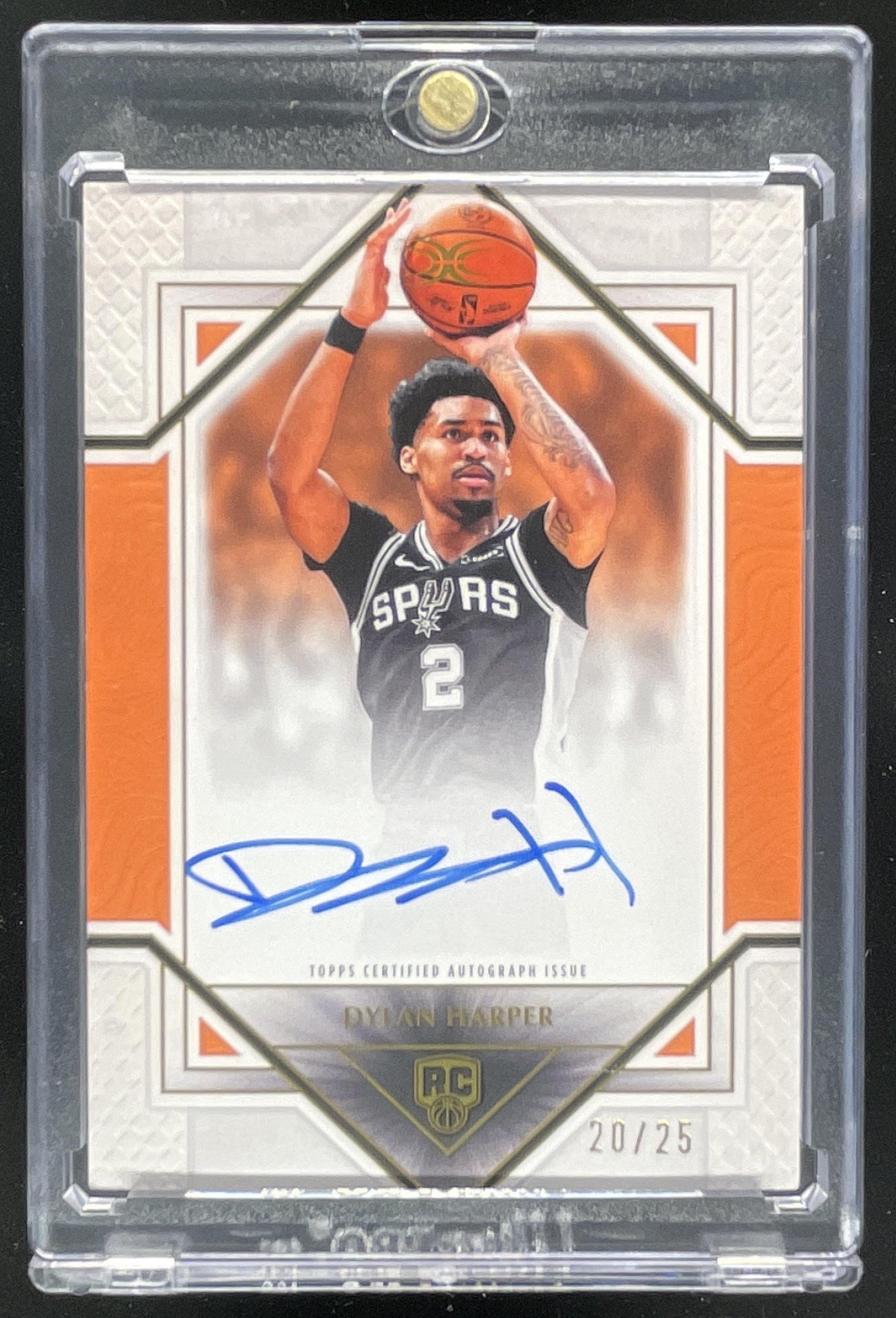 2025-26 Topps Definitive Collection Orange #RAU-DH Dylan Harper RC