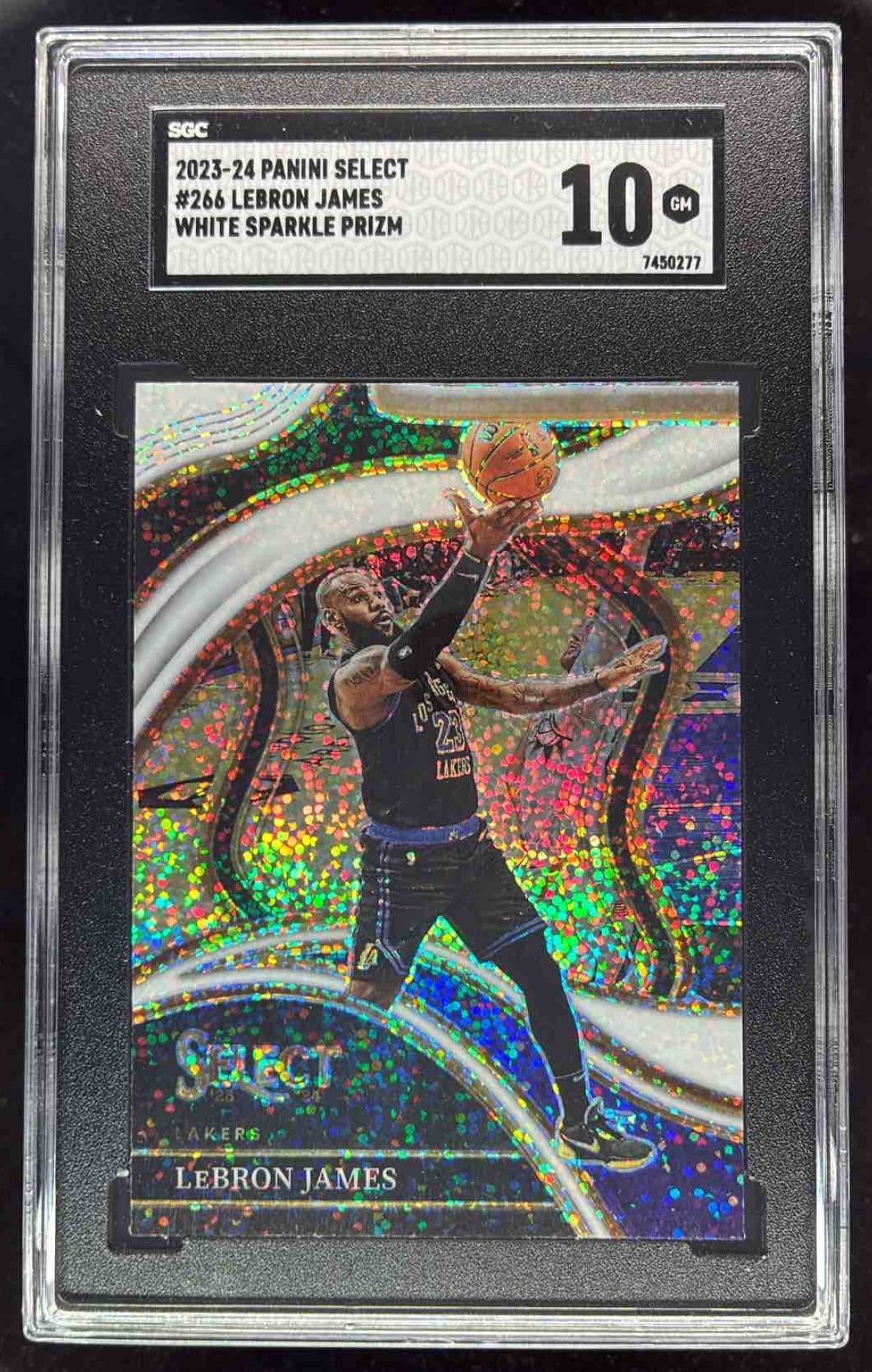 2023-24 Panini Select White Sparkle Prizm SSP #266 LeBron James