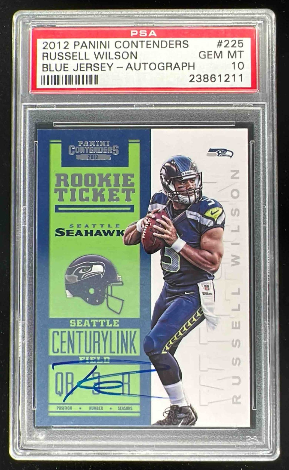 2012 Panini Contenders #225a Russell Wilson RC Auto PSA 10